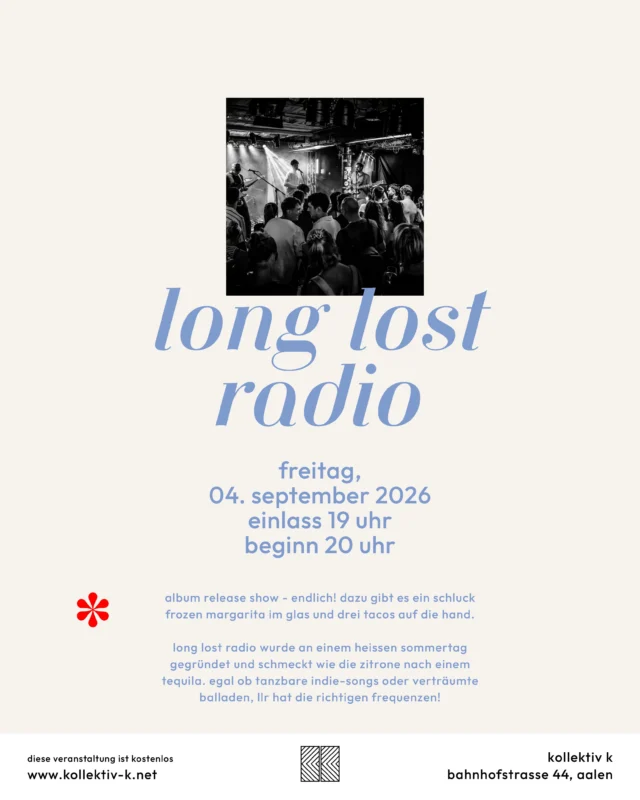 Long Lost Radio Konzertankündigung